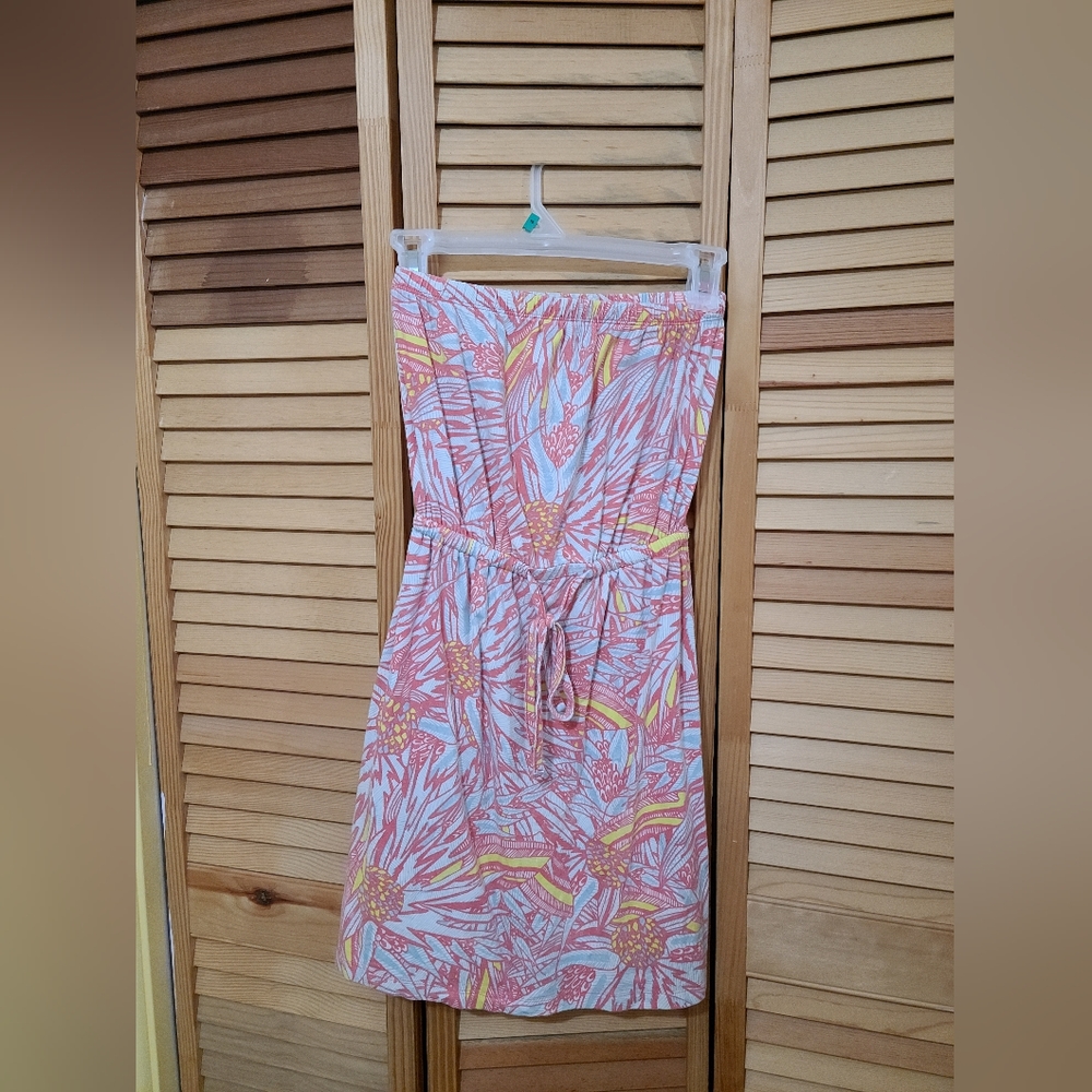 Colorful strapless dress